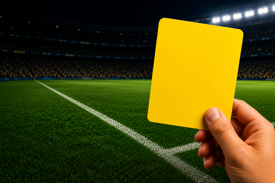 Cartas amarelas: má no futebol; brilhante na segurança do paciente