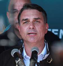 Candidato à Presidência Flávio Bolsonaro durante ato de campanha em Esteio, no Rio Grande do Sul2 de setembro de 2026 REUTERS/Diego Vara Foto: Reuters