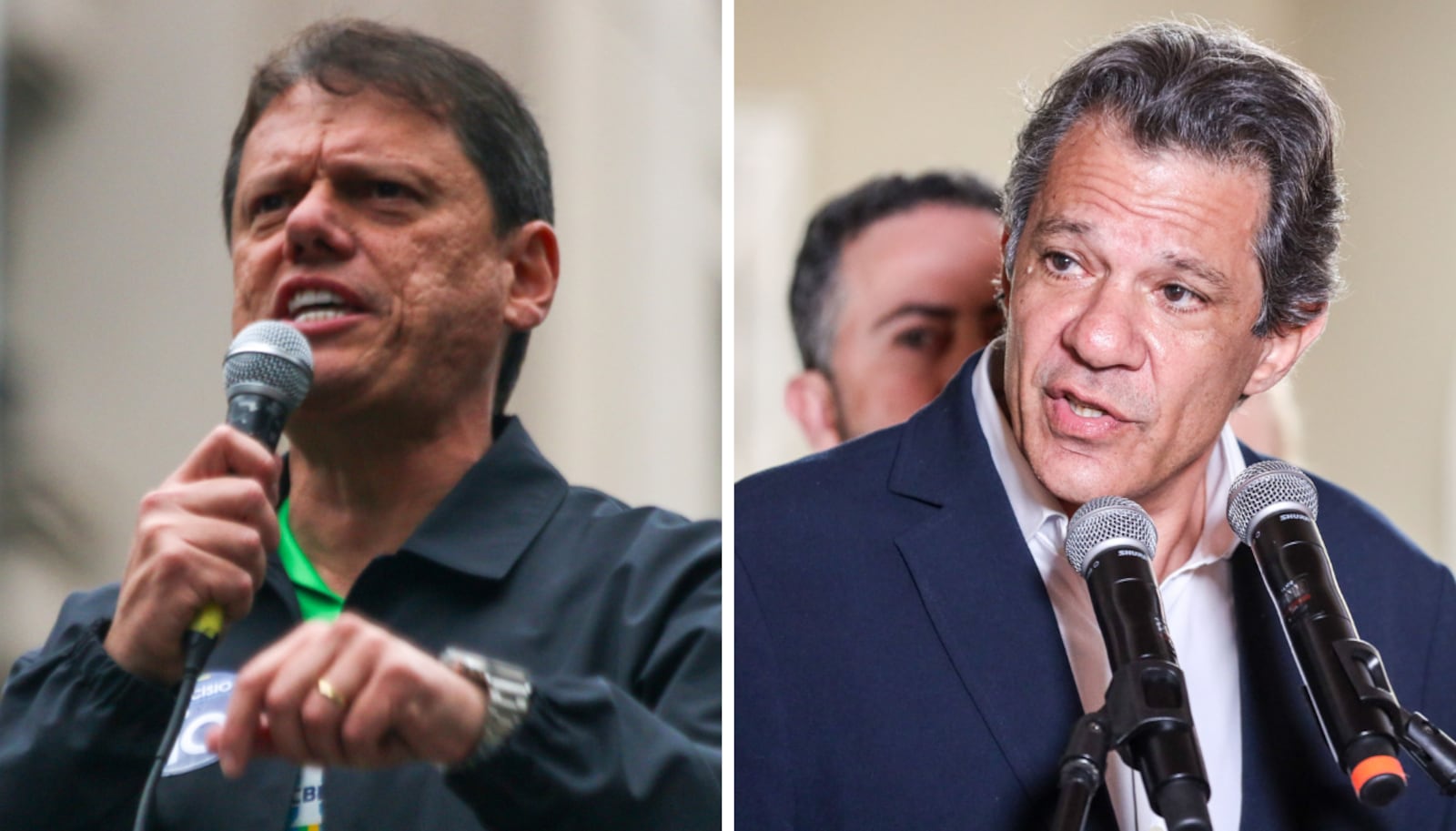 Instituto ouviu a opinião dos eleitores do Grande ABC sobre a corrida para o governo de São Paulo Montagem: Wagner Origenes/Ato Press/Estadão Conteúdo – 07.09.2026; Marina Uezima/Agência O Dia/Estadão Conteúdo – 31.08.2026