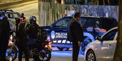 Policiamento no entorno de espa&ccedil;o de eventos onde ocorreu casamento do filho de Alexandre de Moraes em S&atilde;o Paulo Foto: Isabella Finholdt/Estad&atilde;o / Estad&atilde;o