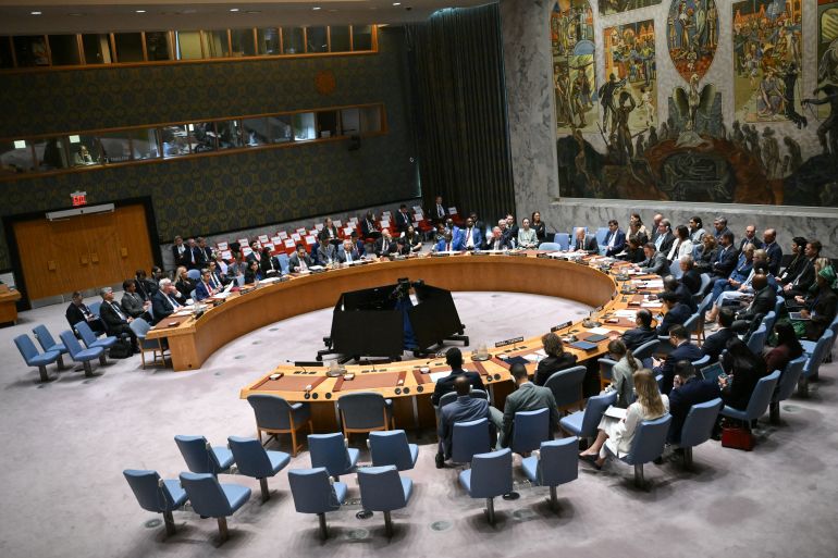 An overall view as the UN Security Council meets on Ukraine during the 81st United Nations General Assembly at the United Nations Headquarters in New York, on September 23, 2026. (Photo by ANGELA WEISS / AFP)