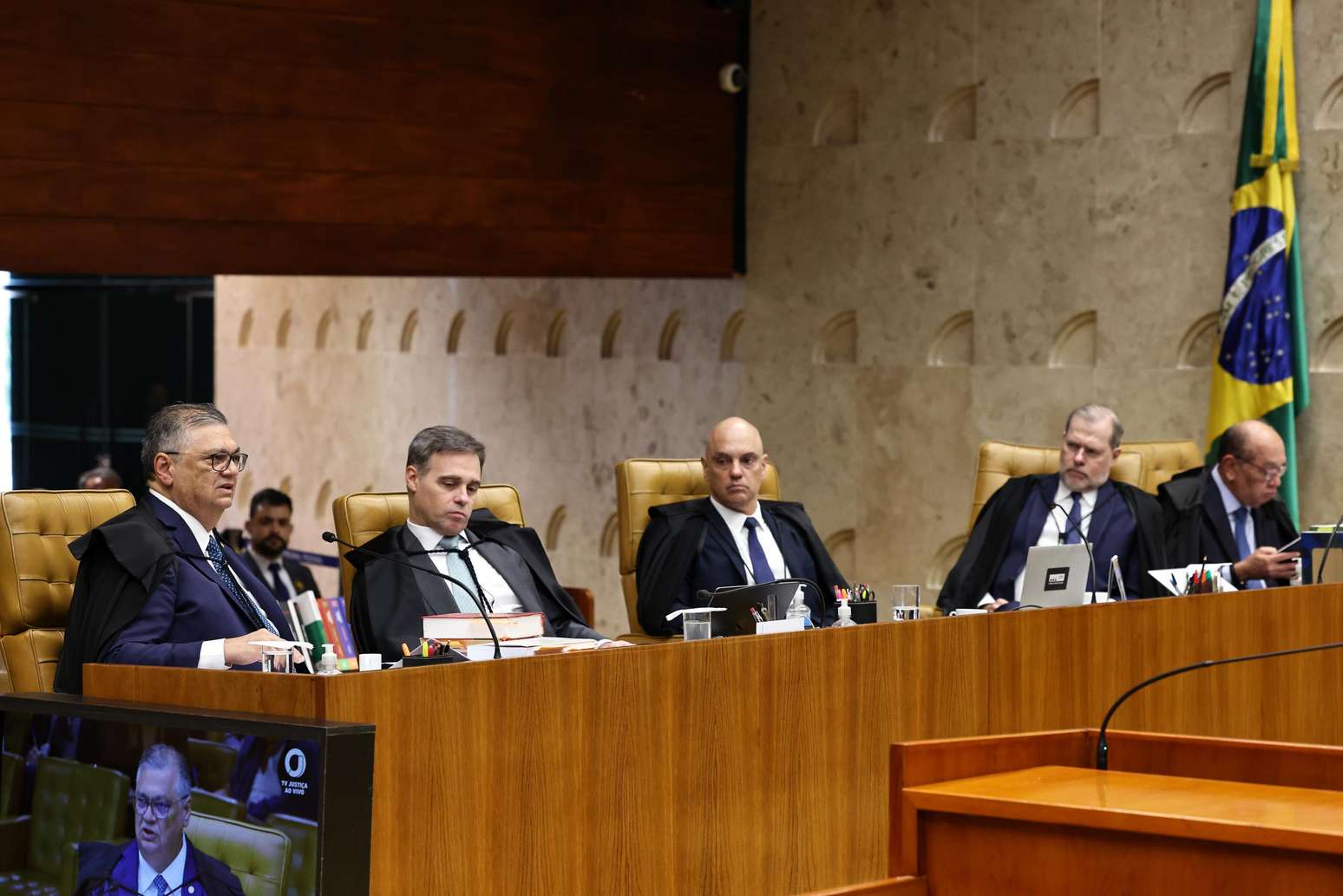 Ministros Fl&aacute;vio Dino, Andr&eacute; Mendon&ccedil;a, Alexandre de Moraes e Dias Toffoli