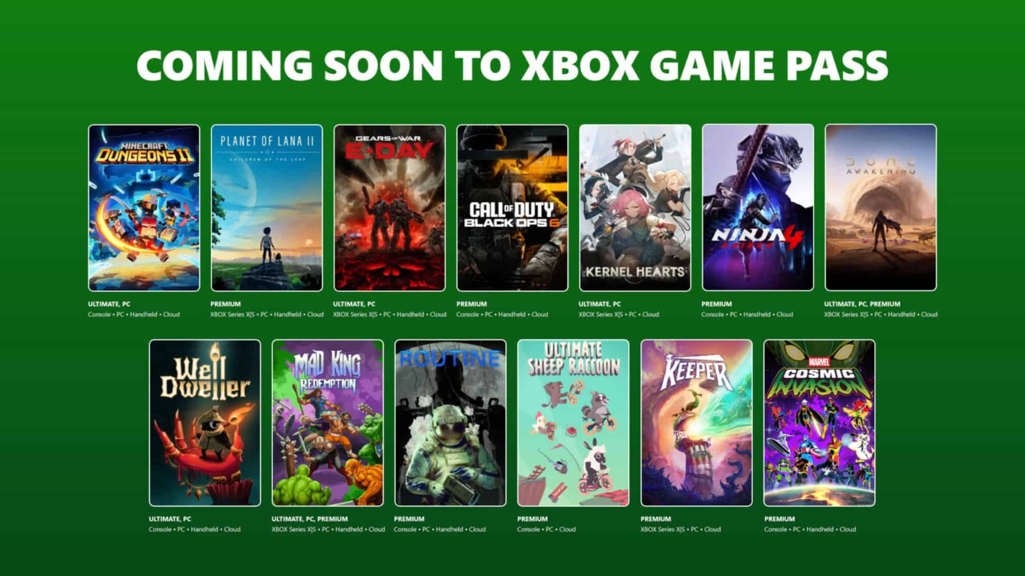 Xbox Game Pass recebe Ninja Gaiden 4, Dune: Awakening e mais jogos em setembro