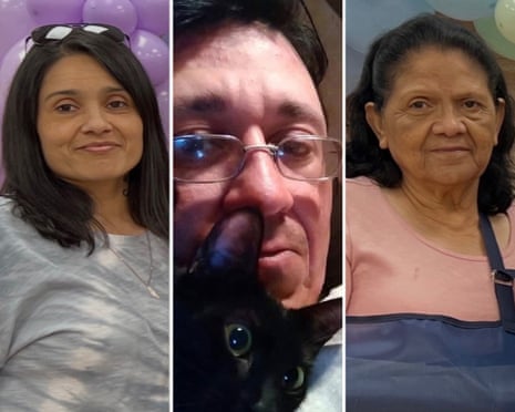 a composite image showing a man and two women