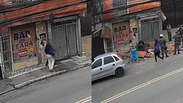 Marquise desaba e mata idoso na Zona Leste de S&atilde;o Paulo; c&acirc;mera registra queda