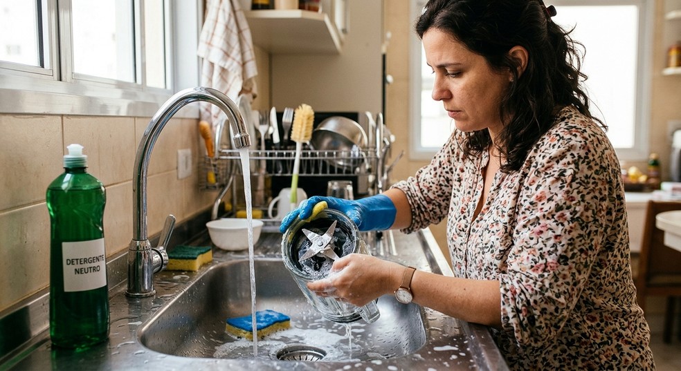 Este truque limpa o liquidificador em menos de um minuto; veja como fazer
