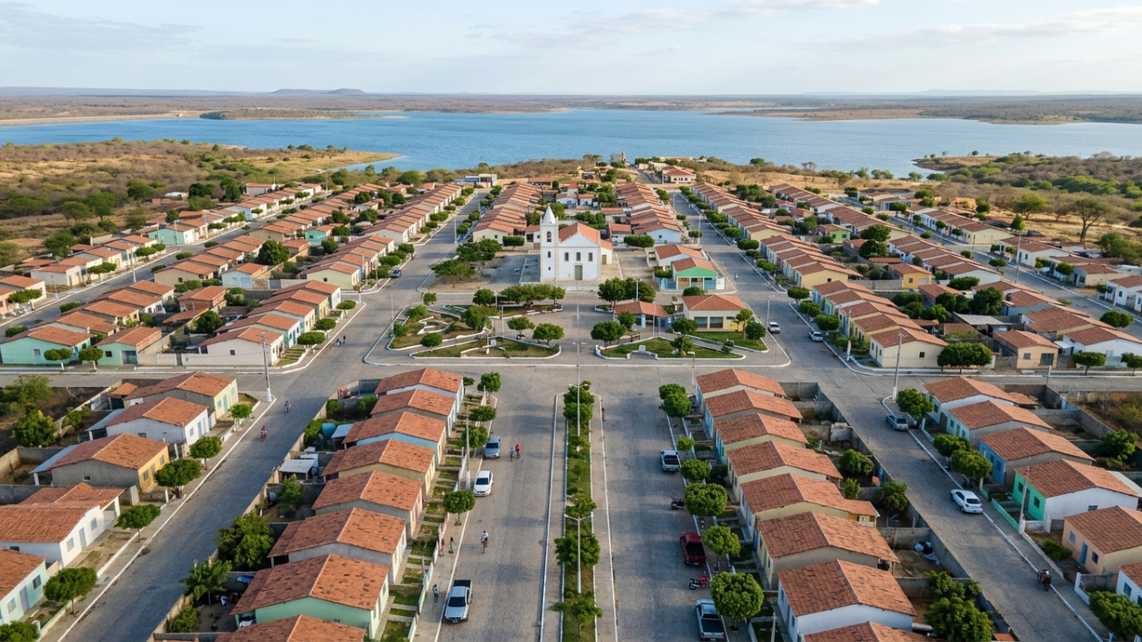 Uma cidade brasileira precisou nascer pela segunda vez, ruas, casas e equipamentos públicos foram construídos do zero antes de os moradores abandonarem a sede que seria inundada