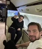 Ciro Nogueira e Daniel Vorcaro em jatinho