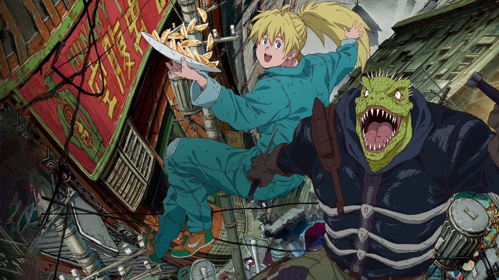 Dorohedoro é protagonizado por Caiman, um homem que não sabe como sua cabeça foi trocada por uma de um lagarto — Foto: Reprodução/IMDb