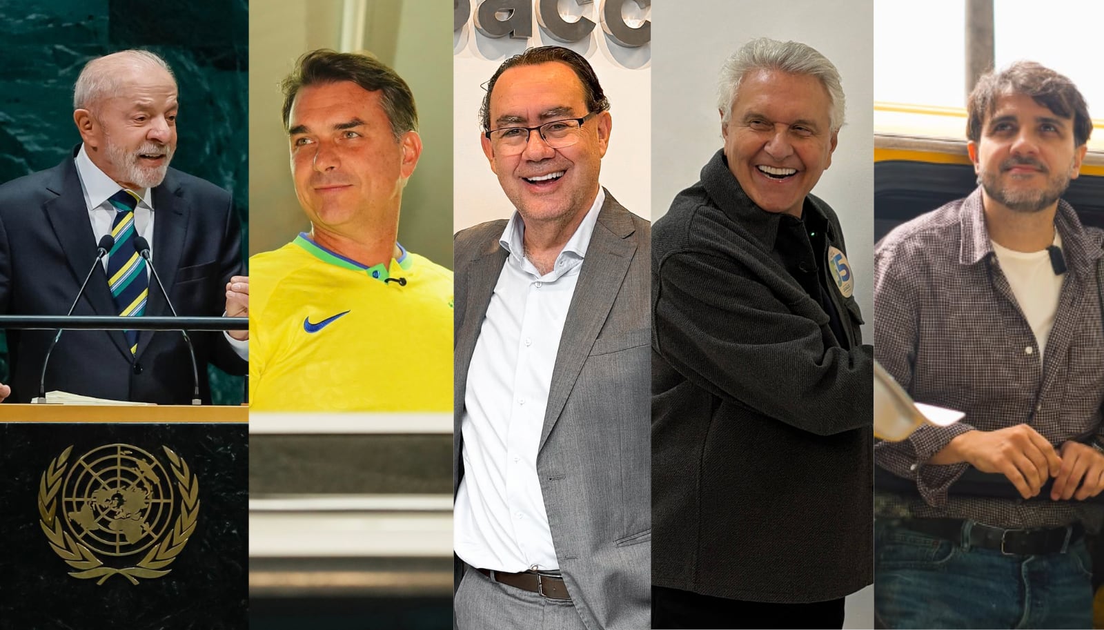 Veja os compromissos dos principais candidatos à Presidência nas eleições de 2026 Montagem R7: Ricardo Stuckert/PR - 22.09.26; Charles Vieira/ Divulgação Campanha Flávio Bolsonaro - 22.09.2026; Equipe Campanha Augusto Cury;Eequipe Campanha Ronaldo Caiado; Reprodução/instagram/@renansantos