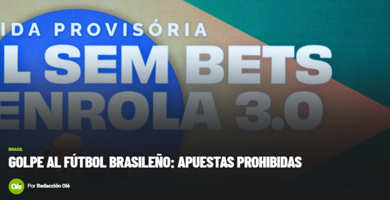 Diario Ol&eacute; repercutiu medida de Lula que pro&iacute;be bets no Brasil