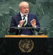Lula durante discurso na ONU Foto: Michael M. Santiago / Getty Images
