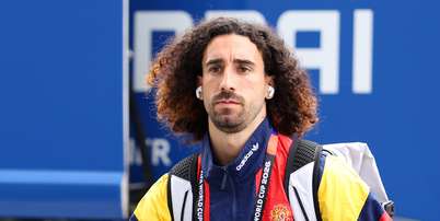 Marc Cucurella em chegada para Espanha x Ar&aacute;bia Saudita Foto: Florencia Tan Jun/Getty Images / Esporte News Mundo