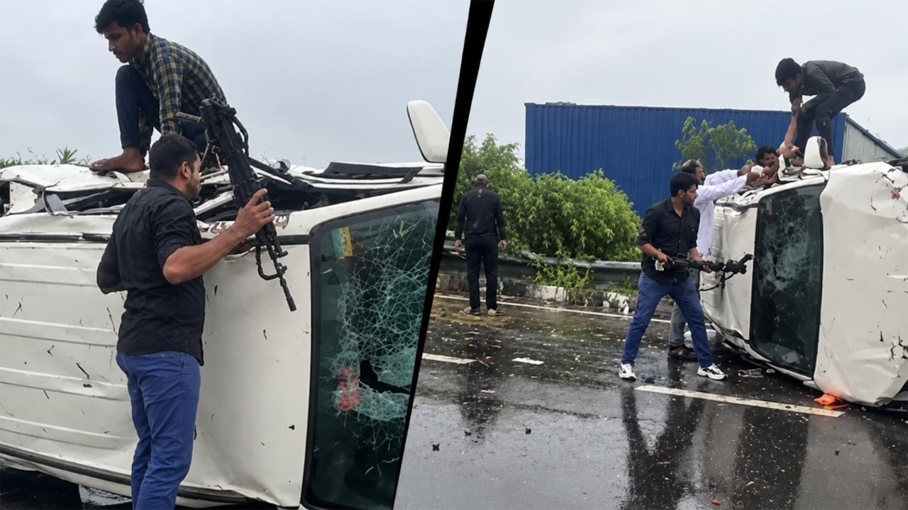Vídeo: policial do UP e sua esposa quebram vidros de carro com rifle e resgatam 5 pessoas presas após acidente
