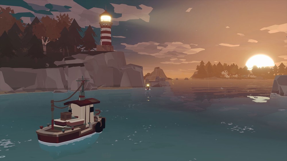 Dredge traz uma história de pescador que se torna assustadora após o pôr do sol — Foto: Reprodução/Steam