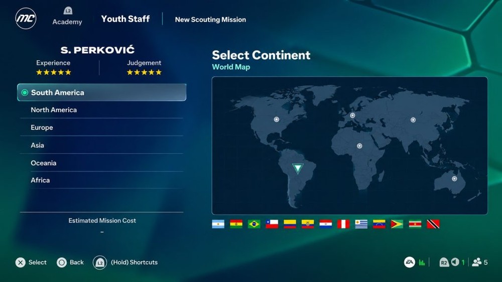 Países para contratar jovens atletas para a base no EA FC 27 — Foto: Reprodução/u7buy
