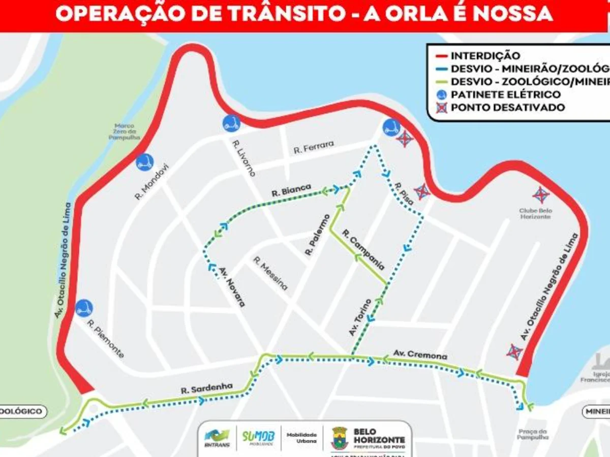BH: Pampulha tem 3,4 km fechados para lazer a partir deste sábado (26/9)