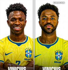 Vini Jr fez harmonização facial e atualizou sua foto oficial da CBF Foto: Reprodução/X