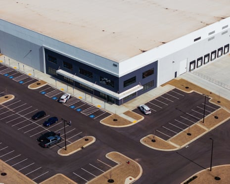 aerial view of a warehouse
