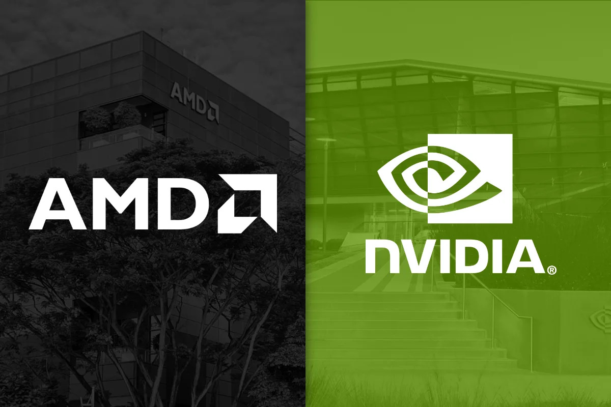 A AMD subiu 187% este ano e a Nvidia subiu 22%. Previsão: a Nvidia vence os próximos 12 meses.