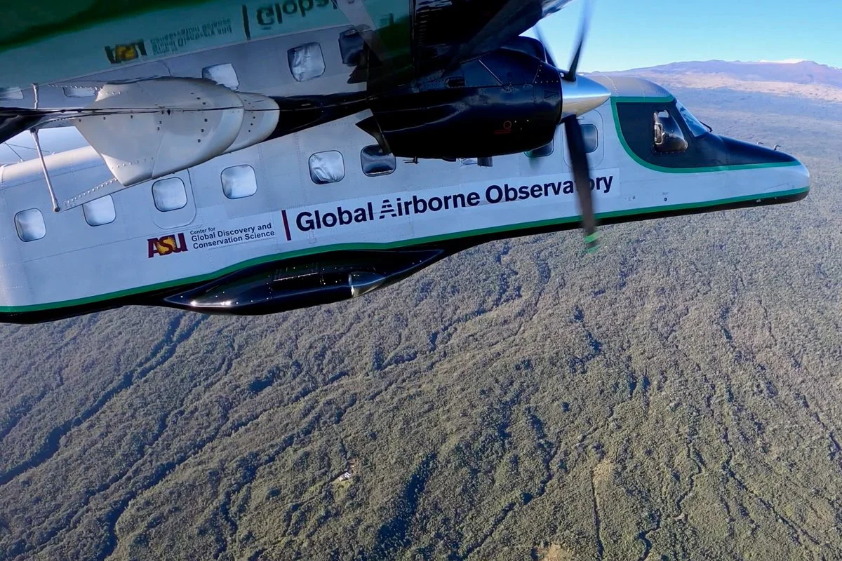 Imagem colorida de aeronave sobrevoando a Amazônia - Metrópoles