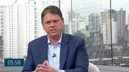 Tarcísio de Freitas (Republicanos) fala sobre presídios em entrevista à TV Globo
