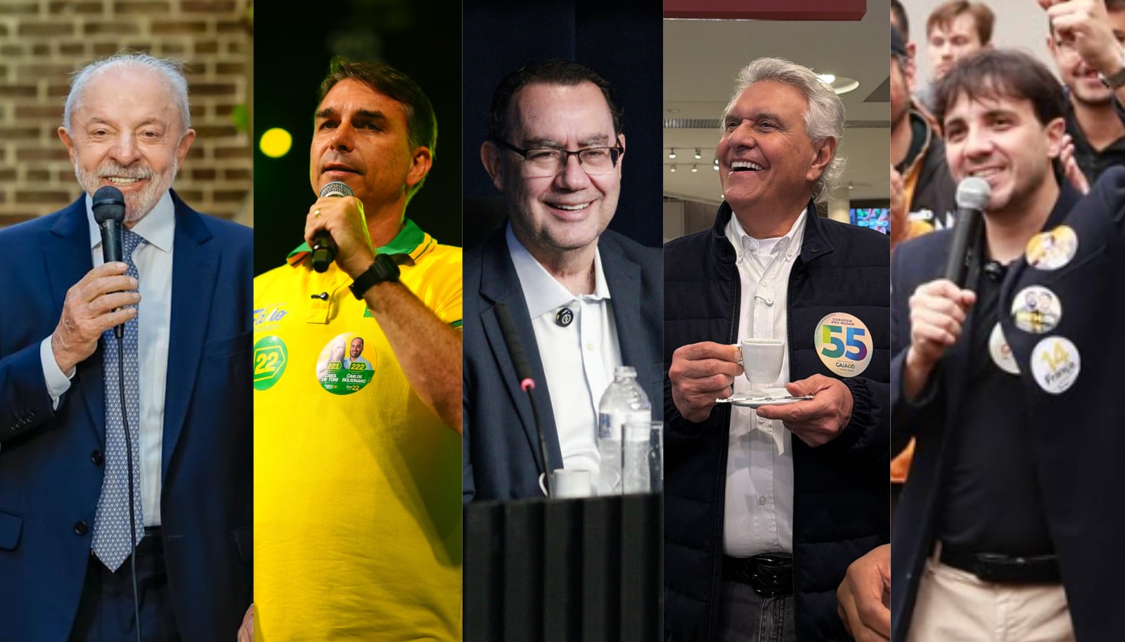 Saiba como está a agenda dos candidatos à Presidência neste quarta-feira (23) Montagem R7: Ricardo Stuckert/PR - 21.09.26; Charles Vieira/ Divulgação Campanha Flávio Bolsonaro - 19.09.2026; Equipe Campanha Augusto Cury;Eequipe Campanha Ronaldo Caiado; Reprodução/instagram/@renansantos
