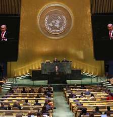 Netanyahu discursou na ONU com plenário esvaziado Foto: ANSA / Ansa - Brasil