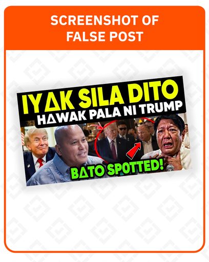 VERIFICAÇÃO DE FATO: Não há base para a alegação de que Bato Dela Rosa está sob a proteção de Trump