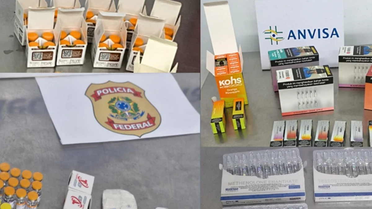 Anvisa apreende tirzepatida e anabolizantes irregulares no Galeão