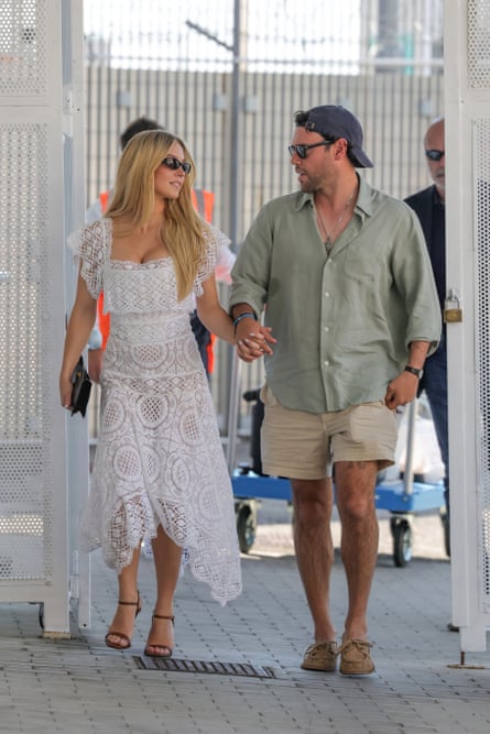 Sydney Sweeney and Scooter Braun in Venice for the Venice film festival, 4 September 2026.