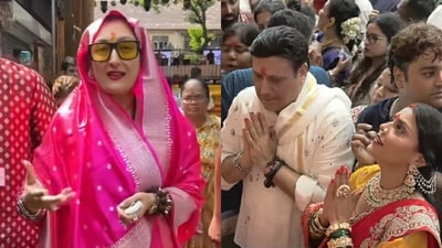 Govinda skips Ganpati darshan with wife Sunita Ahuja at Lalbaugcha Raja.