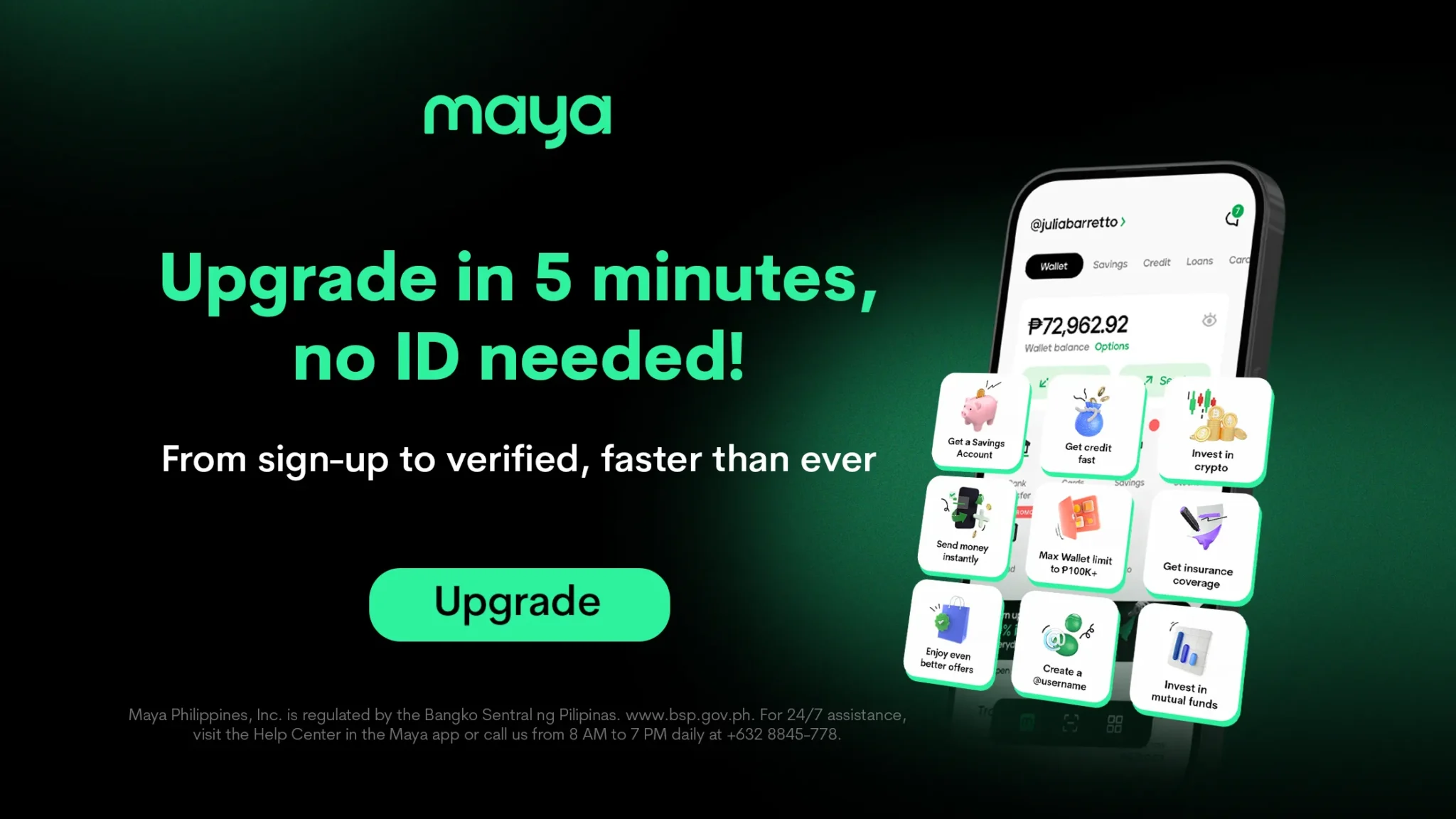 Photo from the official Maya press kit for the Maya ID-less verification account upgrade announcement