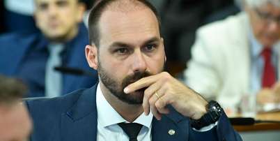 Eduardo Bolsonaro, ex-deputado federal, vive nos Estados Unidos desde 2025. Foto: Geraldo Magela/Ag&ecirc;ncia Senado / Estad&atilde;o