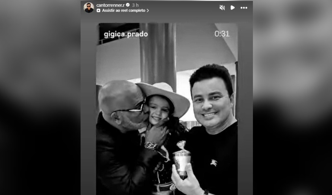 Renner compartilha homenagem de artista mirim em primeiro post após morte de Rick: 'Foi morar com o Papai do Céu'