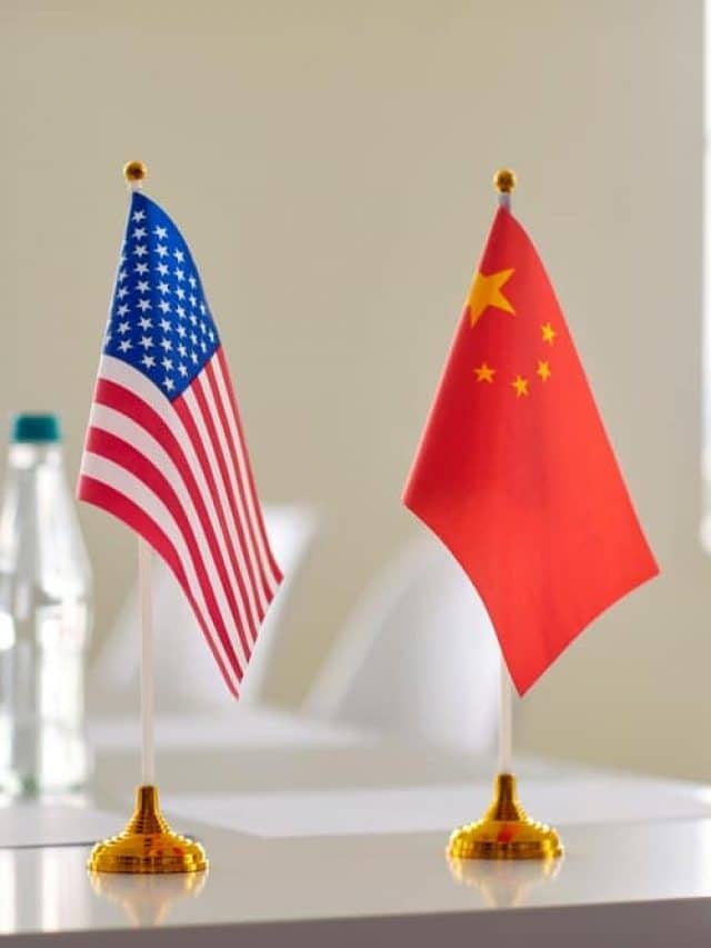 Flags,Of,China,And,United,States,Of,America,And,Papers