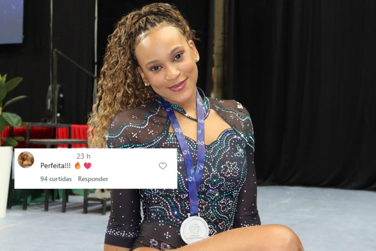 Foto colorida de Rebeca Andrade