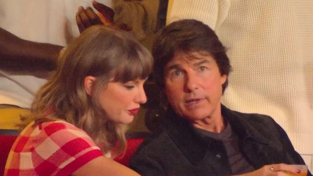 Leitura labial revela bate-papo confuso entre Tom Cruise e Taylor Swift em vídeo viral de jogo do marido dela na NFL