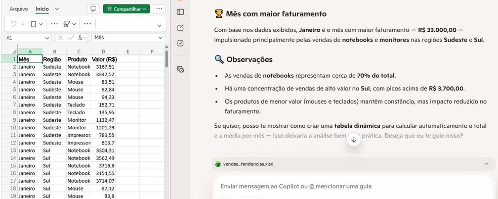 Copilot no Excel: 5 tarefas que você pode fazer sem saber fórmulas