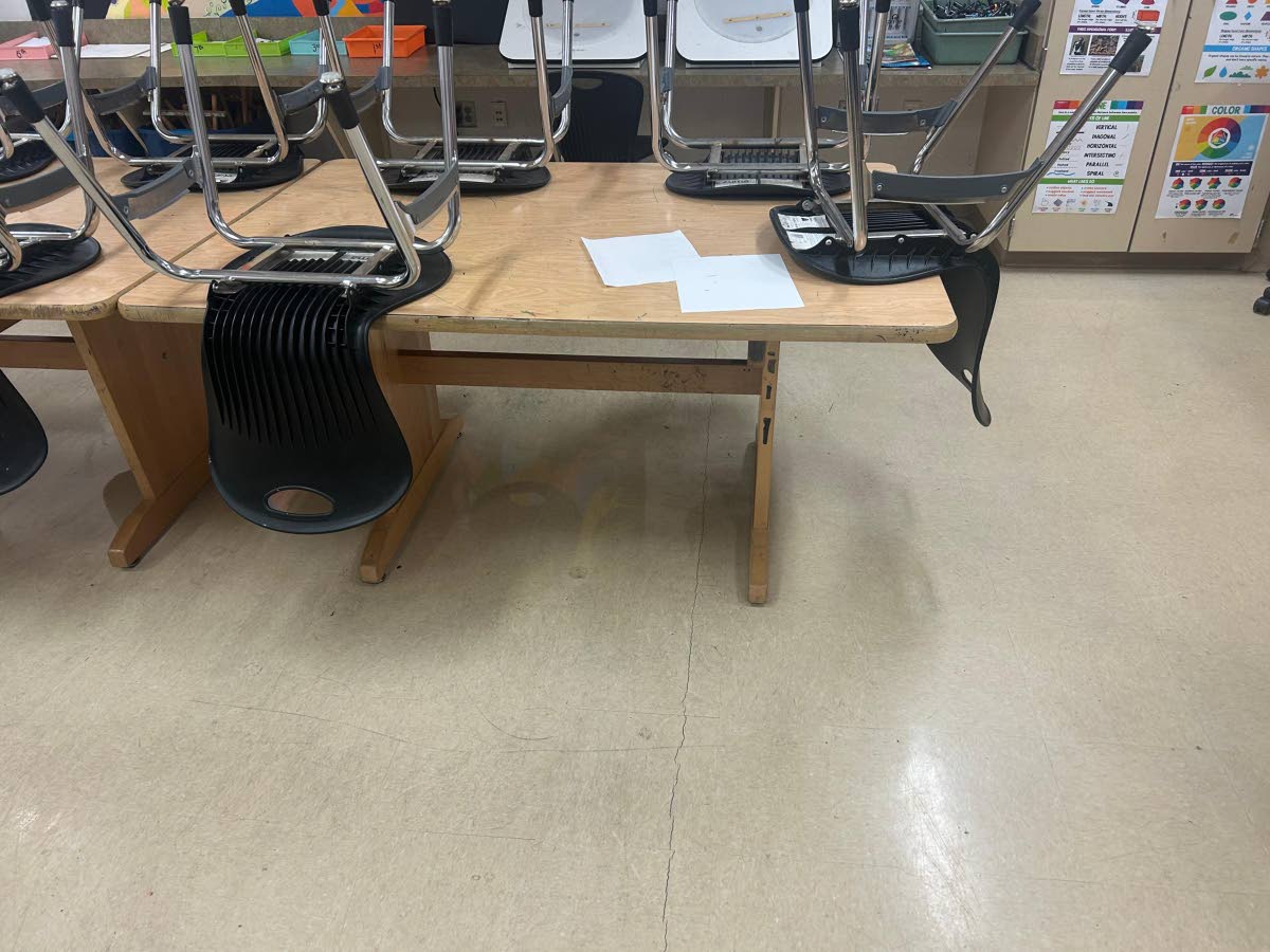 Reclaimed and donated furniture shipped to a western Jamaica school and that are in use in classrooms that were renovated after Hurricane Melissa.