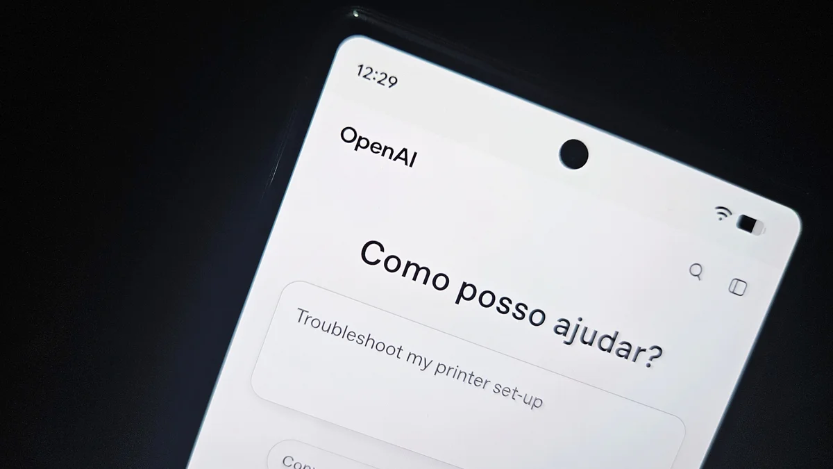 Site da OpenAI no celular