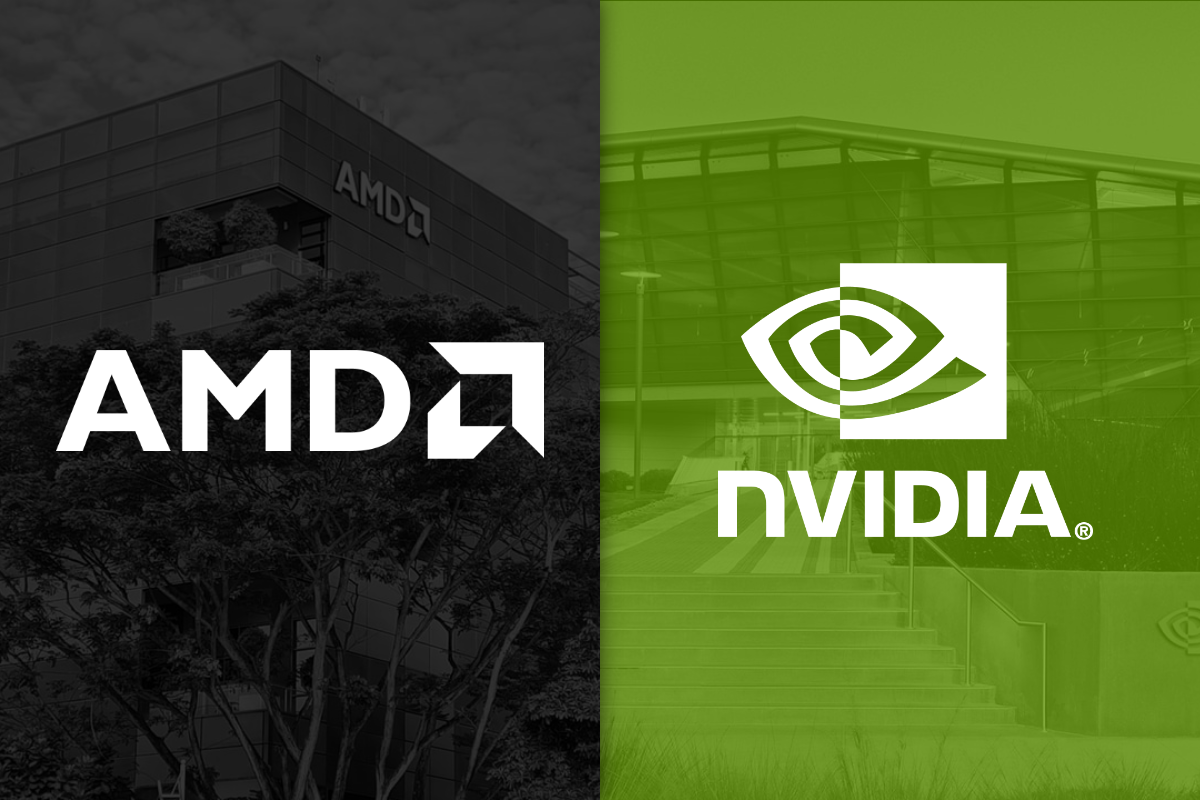 A AMD subiu 187% este ano e a Nvidia subiu 22%. Previsão: a Nvidia vence os próximos 12 meses.