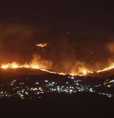 Incêndios consomem florestas nos arredores de Kfar Shouba, sul do Líbano, após ataques israelenses, em 5 de agosto de 2026. Foto: AFP - - / RFI