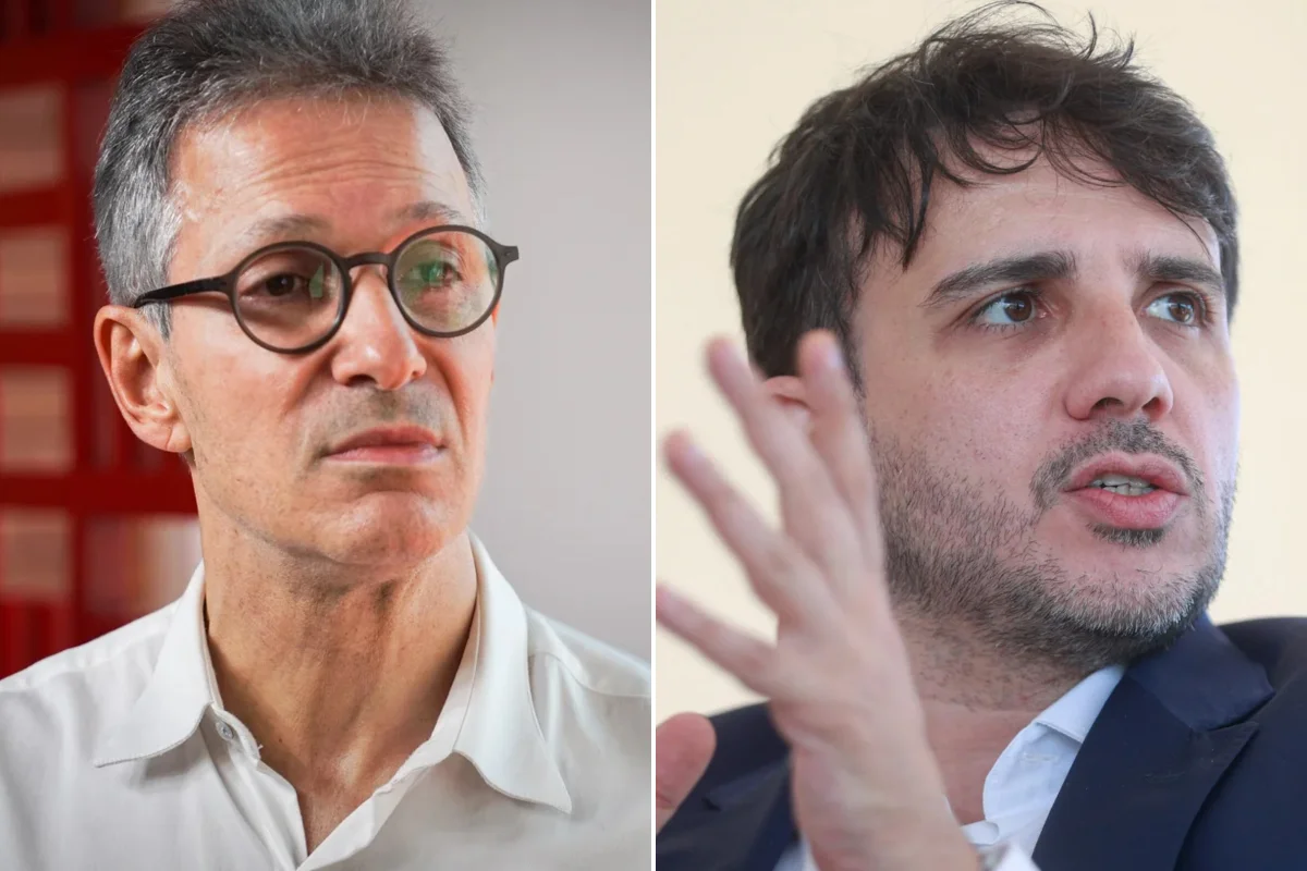 Imagem colorida mostra Renan Santos e Romeu Zema - Metrópoles