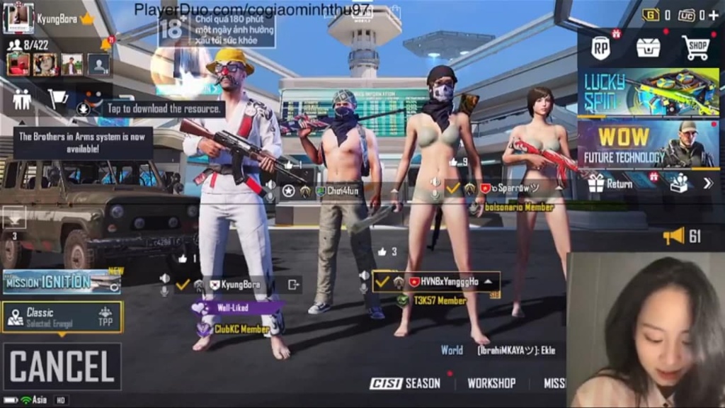 M&agrave;n h&igrave;nh một buổi livestream PUBG Mobile
