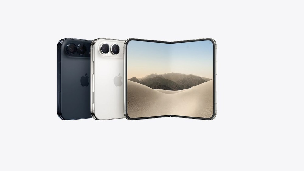 iPhone Duo usa estrutura de titânio e pesa 254 g; dobrável tem 11,3 mm de espessura quando fechado — Foto: Reprodução/Apple