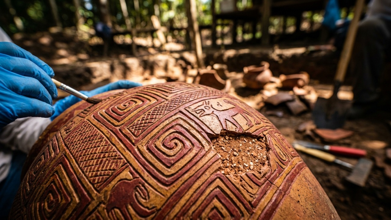 A cerâmica marajoara tem 2 mil anos, foi feita com cinza de casca de árvore misturada ao barro para não trincar na queima, e ceramistas de hoje ainda não conseguem reproduzir a peça grande sem rachadura
