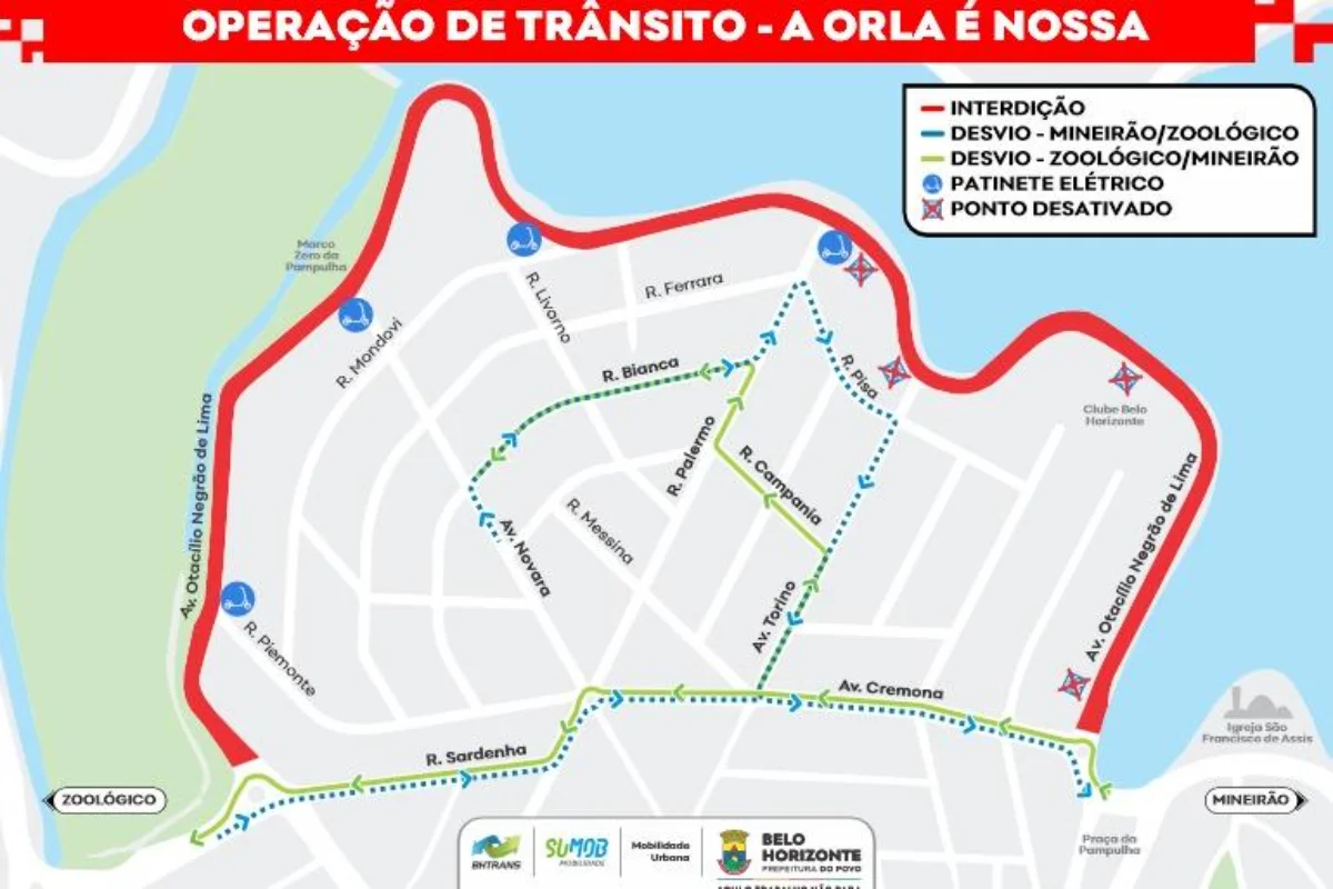 BH: Pampulha tem 3,4 km fechados para lazer a partir deste sábado (26/9)