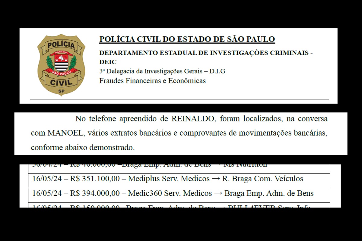 Polícia Civil de São Paulo encontra pagamentos da Medic 360 e Mediplus para intermediários do PCC