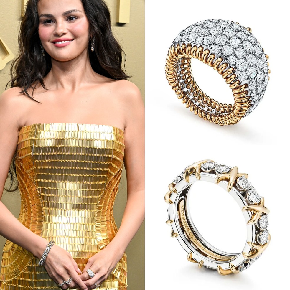 Emmy 2026: apenas nos dedos, Selena Gomez usou o equivalente a mais de R$ 1,5 milhão em ouro e diamantes